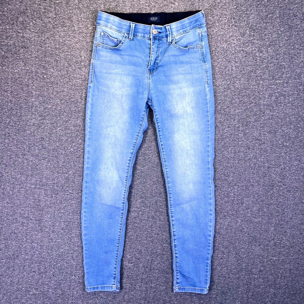 Curve Appeal Jeans Womens 8/29‎ Light Wash Skinny Casual Elastic Waist 28.5x26